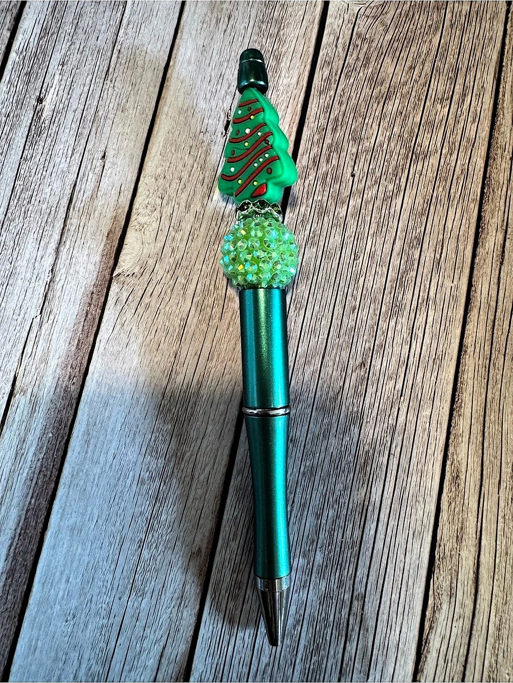 Christmas tree w/ rhinestone bead Pen
